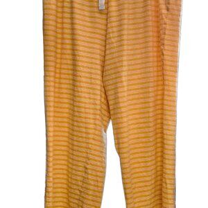 Lands’ End Women’s Size 1X (16-18W) Orange White Stiped Loungs Pajama Pants